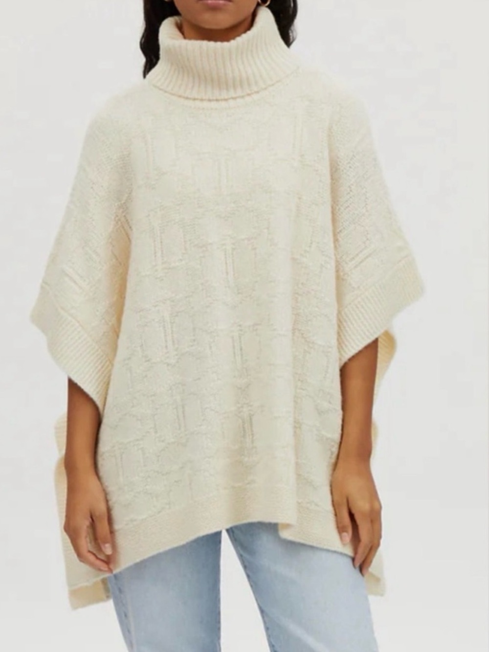 COACH Old Money Quiet Luxury M/L WOOL Capsule Minimalist Fisherman Knit Poncho